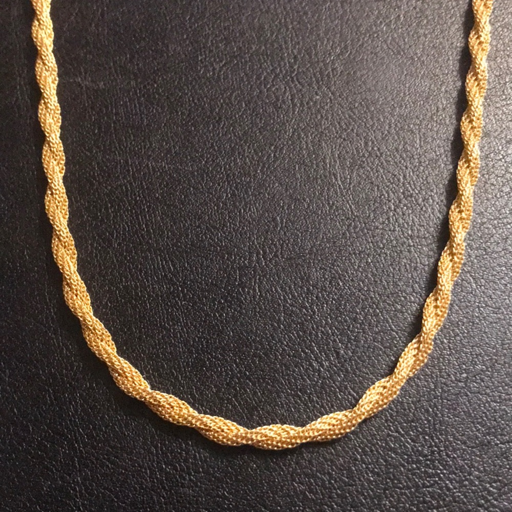 Gold Twisted Rope necklace 18 inch